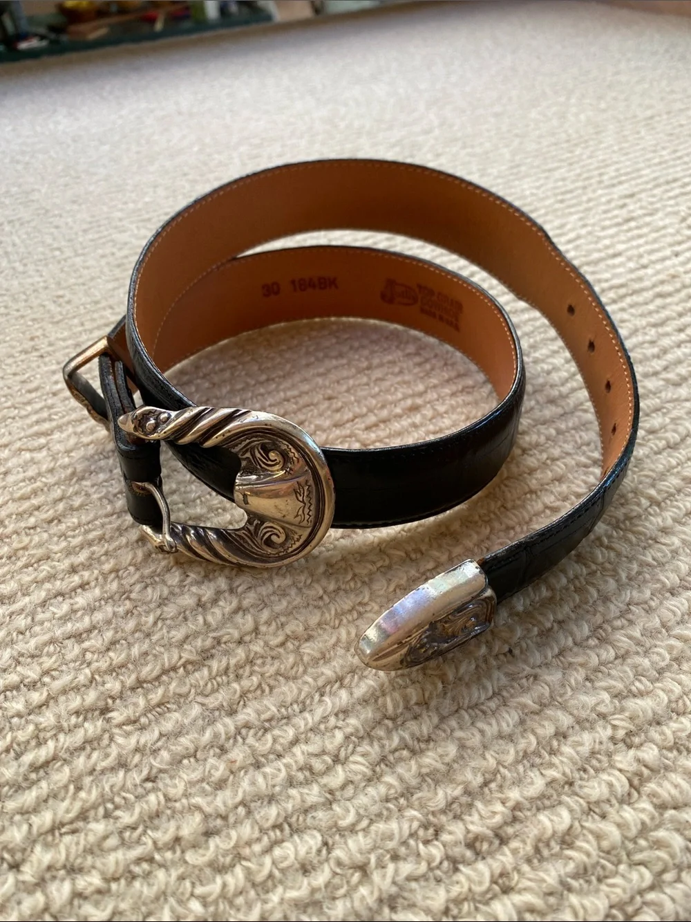 Genuine Top Grain Cowhide Justin Leather Belt